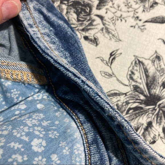 PILCRO & THE LETTERPRESS Sz  S Denim Trucker Jacket with Gingham Embroidered - Picture 10 of 10